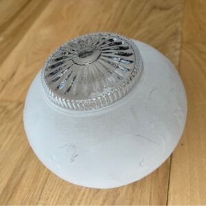 Vintage Frosted Glass Ceiling Light Cover Grapevine 5 1/2"dia x 4 1/4" tall